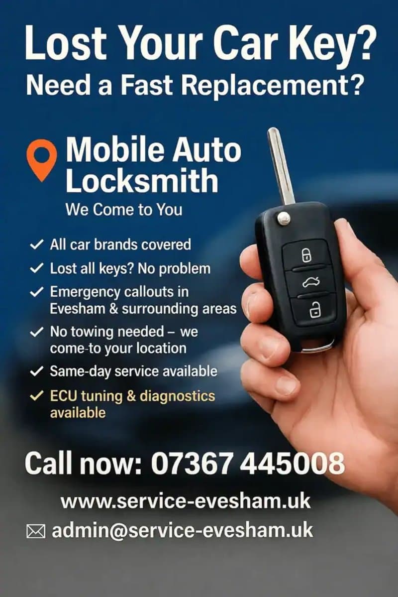 Damaged car key being repaired by AW Auto Locks in Essex
